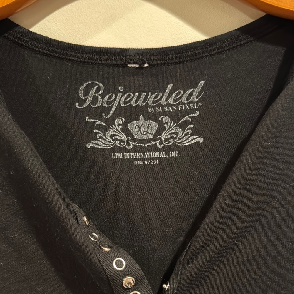 Black Buttoned Long Sleeve Tee - image 2